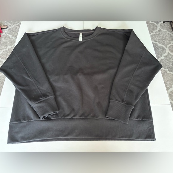 Zella Tops - Zella Black Ribbed Oversized Sweatshirt Size L